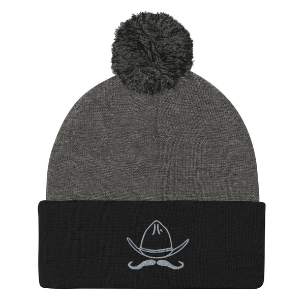 Embroidered Pom-Pom Beanie