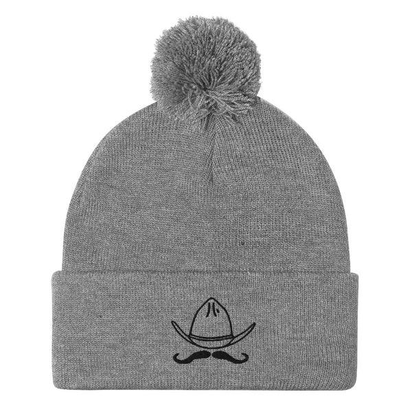 Embroidered Pom-Pom Beanie