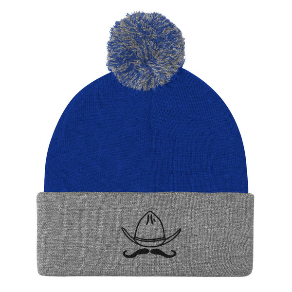 Embroidered Pom-Pom Beanie